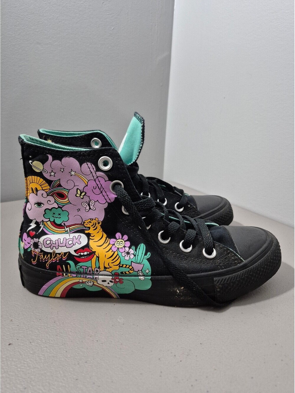 Converse Chuck Taylor All Star Psychedelic Graphic High Tops Black Womens 6